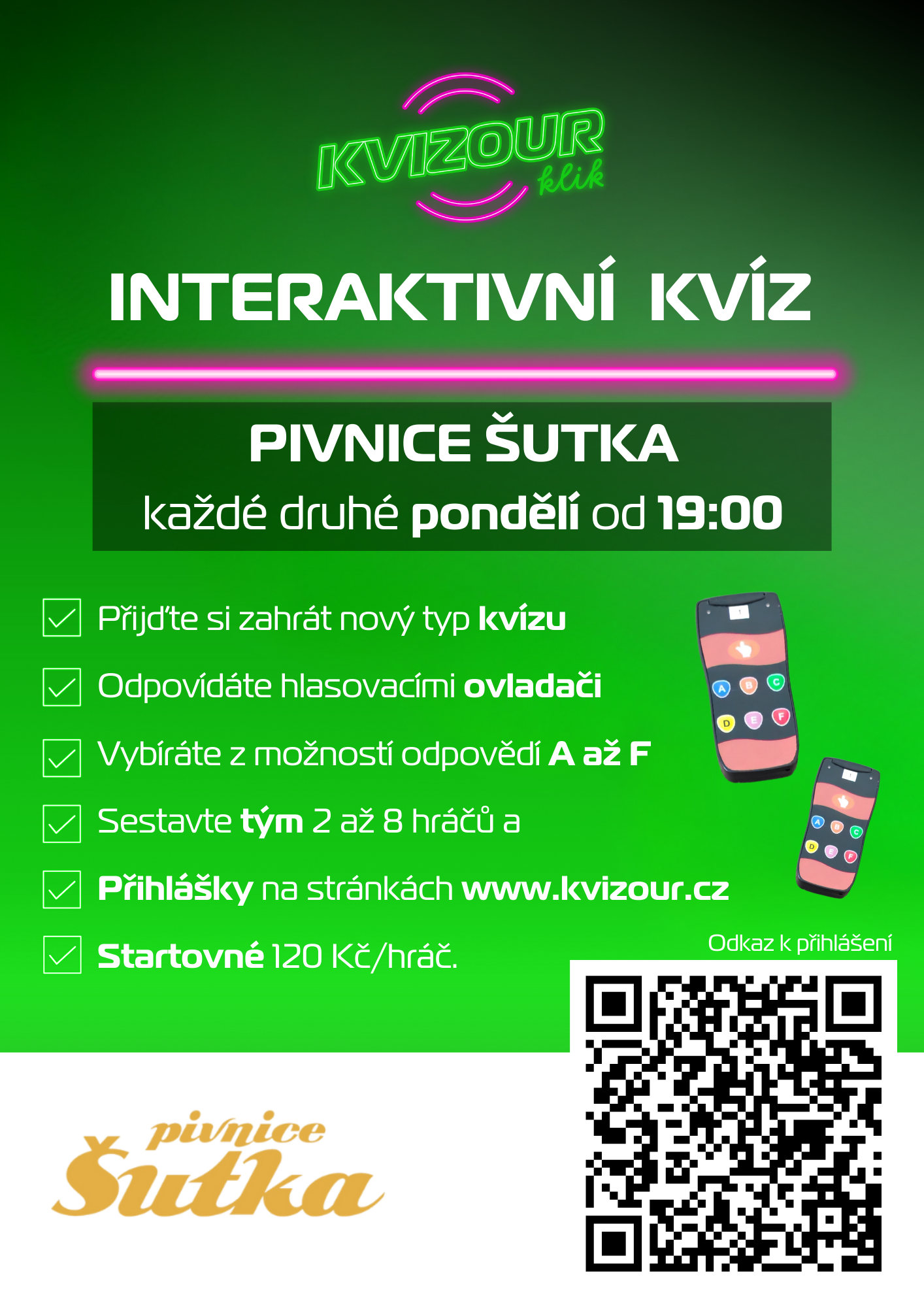 KLIK kvíz v Pivnici ŠUTKA, Praha - Kobylisy